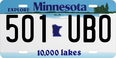 MN license plate 501UBO