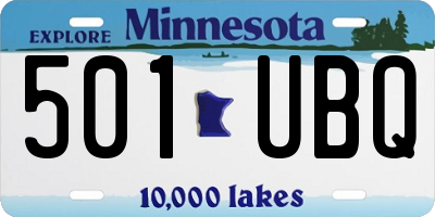 MN license plate 501UBQ