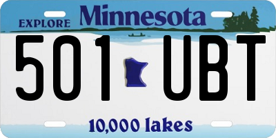 MN license plate 501UBT