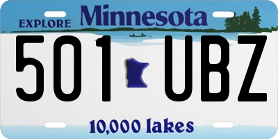 MN license plate 501UBZ