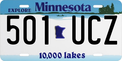 MN license plate 501UCZ