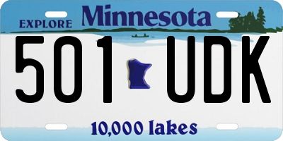 MN license plate 501UDK