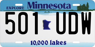 MN license plate 501UDW