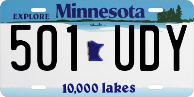 MN license plate 501UDY
