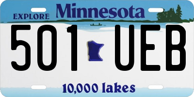 MN license plate 501UEB