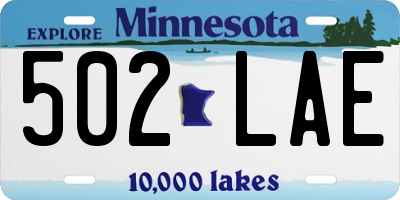 MN license plate 502LAE