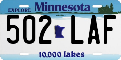 MN license plate 502LAF