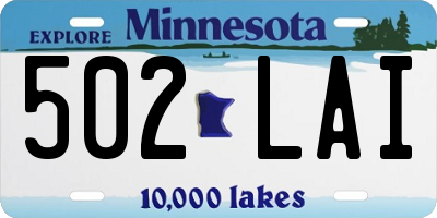 MN license plate 502LAI
