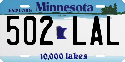 MN license plate 502LAL