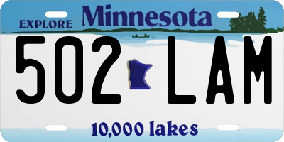 MN license plate 502LAM