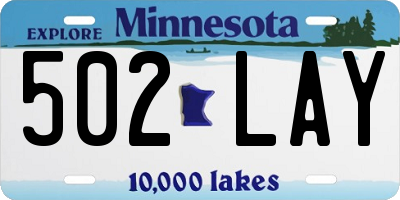 MN license plate 502LAY