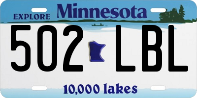 MN license plate 502LBL