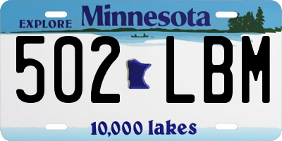 MN license plate 502LBM