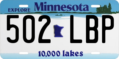 MN license plate 502LBP
