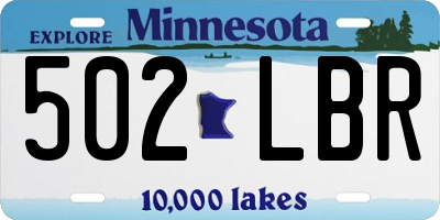 MN license plate 502LBR