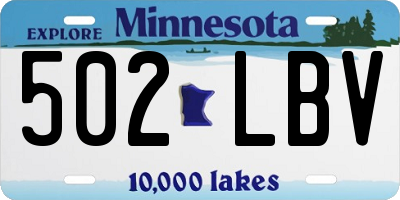 MN license plate 502LBV