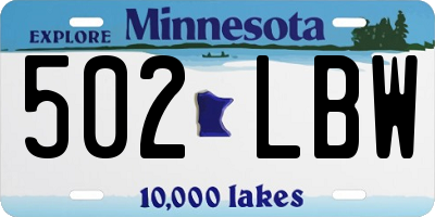 MN license plate 502LBW