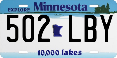 MN license plate 502LBY