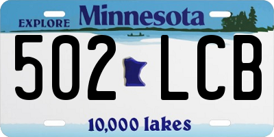 MN license plate 502LCB