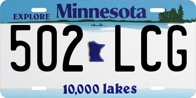 MN license plate 502LCG