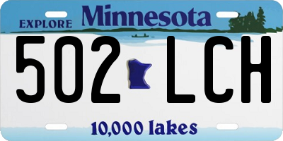 MN license plate 502LCH