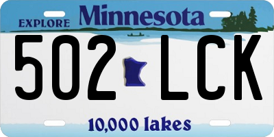 MN license plate 502LCK