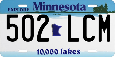 MN license plate 502LCM