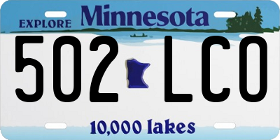 MN license plate 502LCO