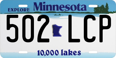 MN license plate 502LCP