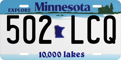 MN license plate 502LCQ