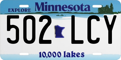 MN license plate 502LCY