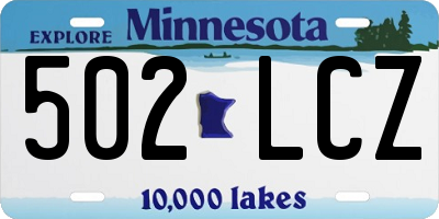 MN license plate 502LCZ
