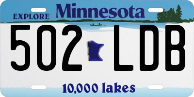MN license plate 502LDB