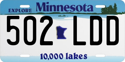 MN license plate 502LDD
