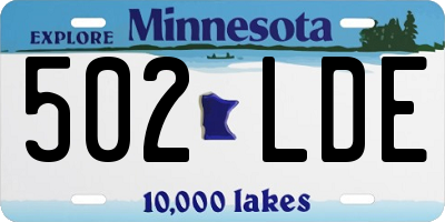 MN license plate 502LDE