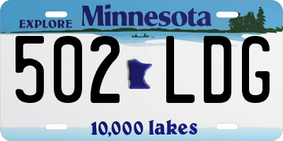 MN license plate 502LDG