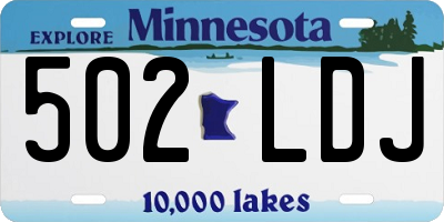 MN license plate 502LDJ