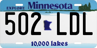 MN license plate 502LDL