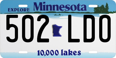 MN license plate 502LDO