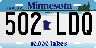MN license plate 502LDQ