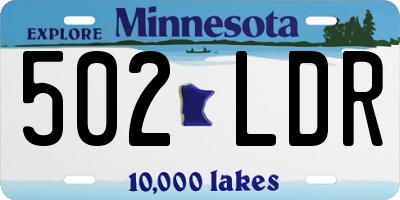 MN license plate 502LDR