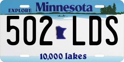 MN license plate 502LDS