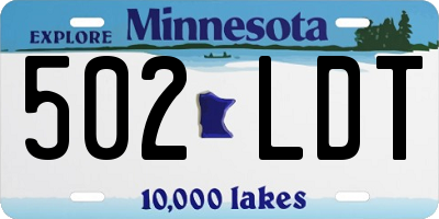 MN license plate 502LDT