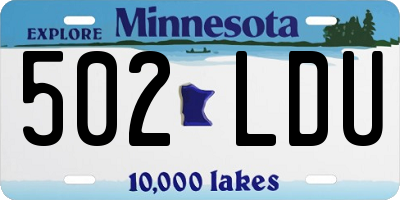 MN license plate 502LDU