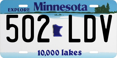 MN license plate 502LDV
