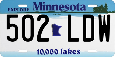 MN license plate 502LDW