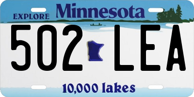 MN license plate 502LEA