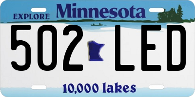 MN license plate 502LED