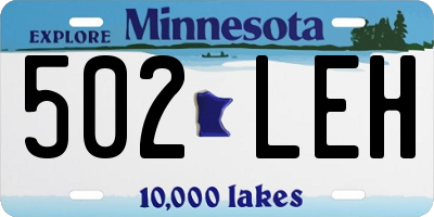 MN license plate 502LEH