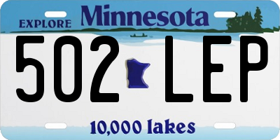 MN license plate 502LEP